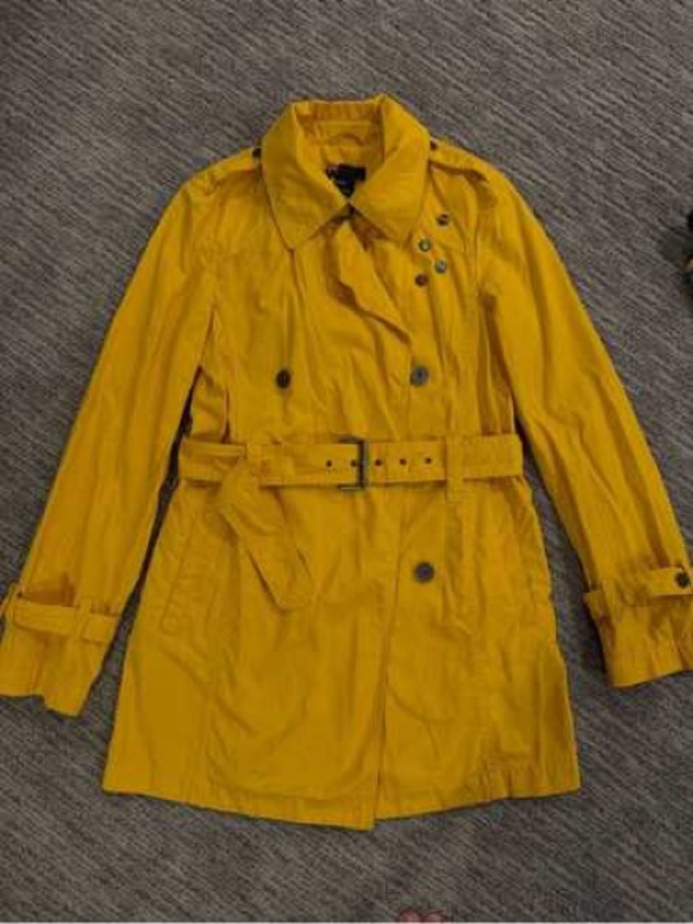 Diesel Mustard Yellow Double-Breasted Trench Coat size medium